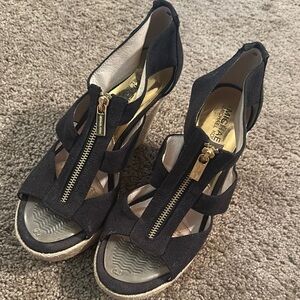 Michael Kors Black Wedge Shoes with Sleek Design